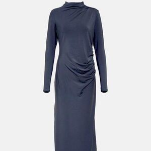 Reformation long blue chiffon slit dress